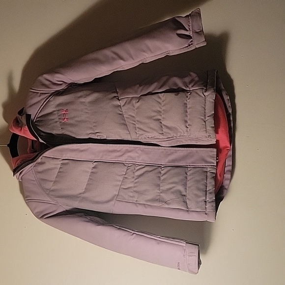 Under Armour Other - UNDER Armour  Girls purple winter jacket. Pink fleece inner lining. Size M.